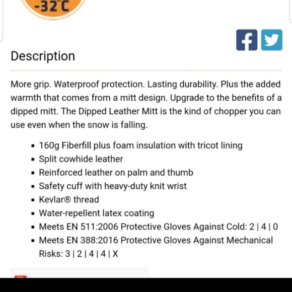 NEW! Refrigiwear Leather dipped mitts sz SMALL - Picture 6 of 6